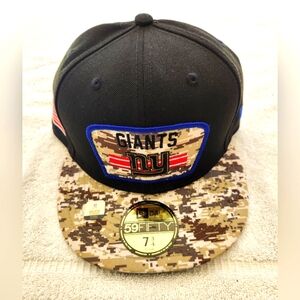 NEW YORK GIANTS|New Era 59Fifty Salute To Service|Black/Camo|Size 7 3/4